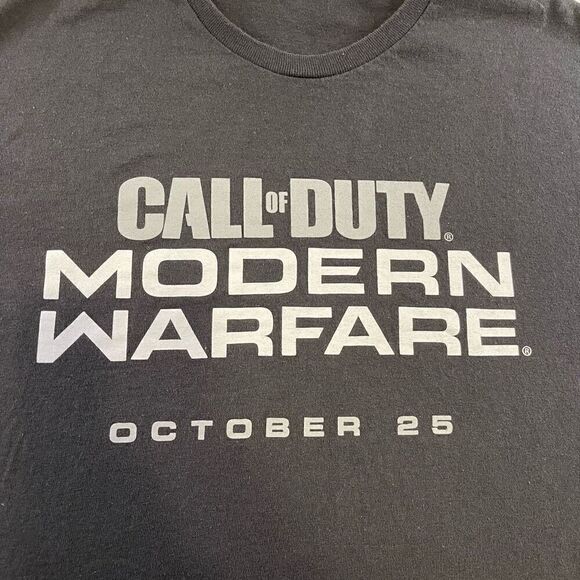 Large Black GameStop Modern Warfare Call of Duty T Shirt October 25 Promo - Picture 11 of 15
